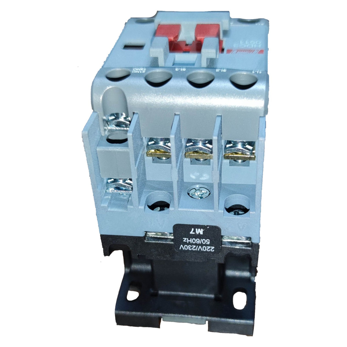Electrical contactor on a white background