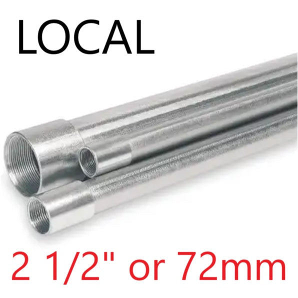 Local 2 1/2 Inch IMC Pipe x 10 Feet Intermediate Metal Conduit Pipe 72mm x 3 Meters