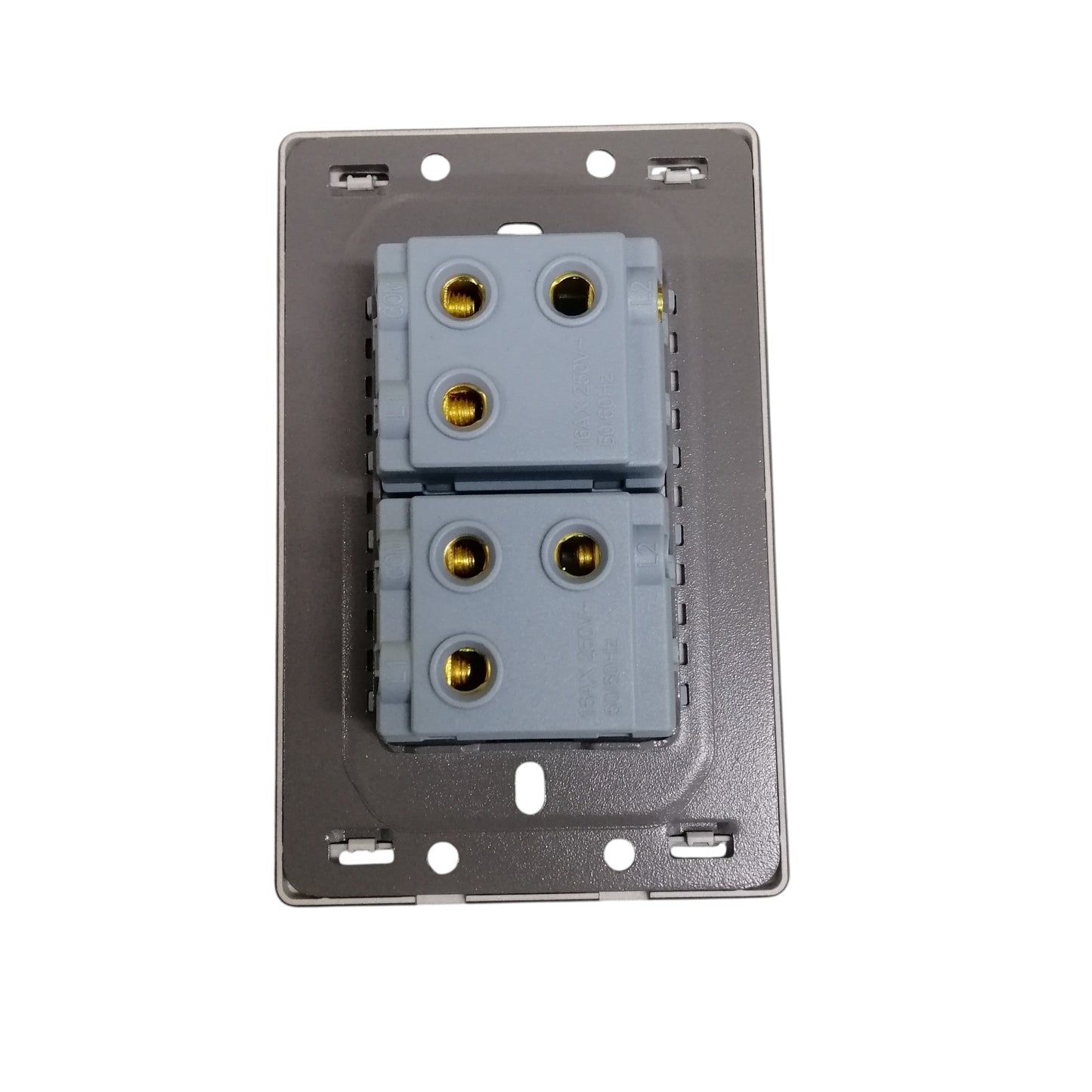 Grazen 2 Gang 3 Way Switch 16A 220V with Plate Cover Model GW-004 Grey