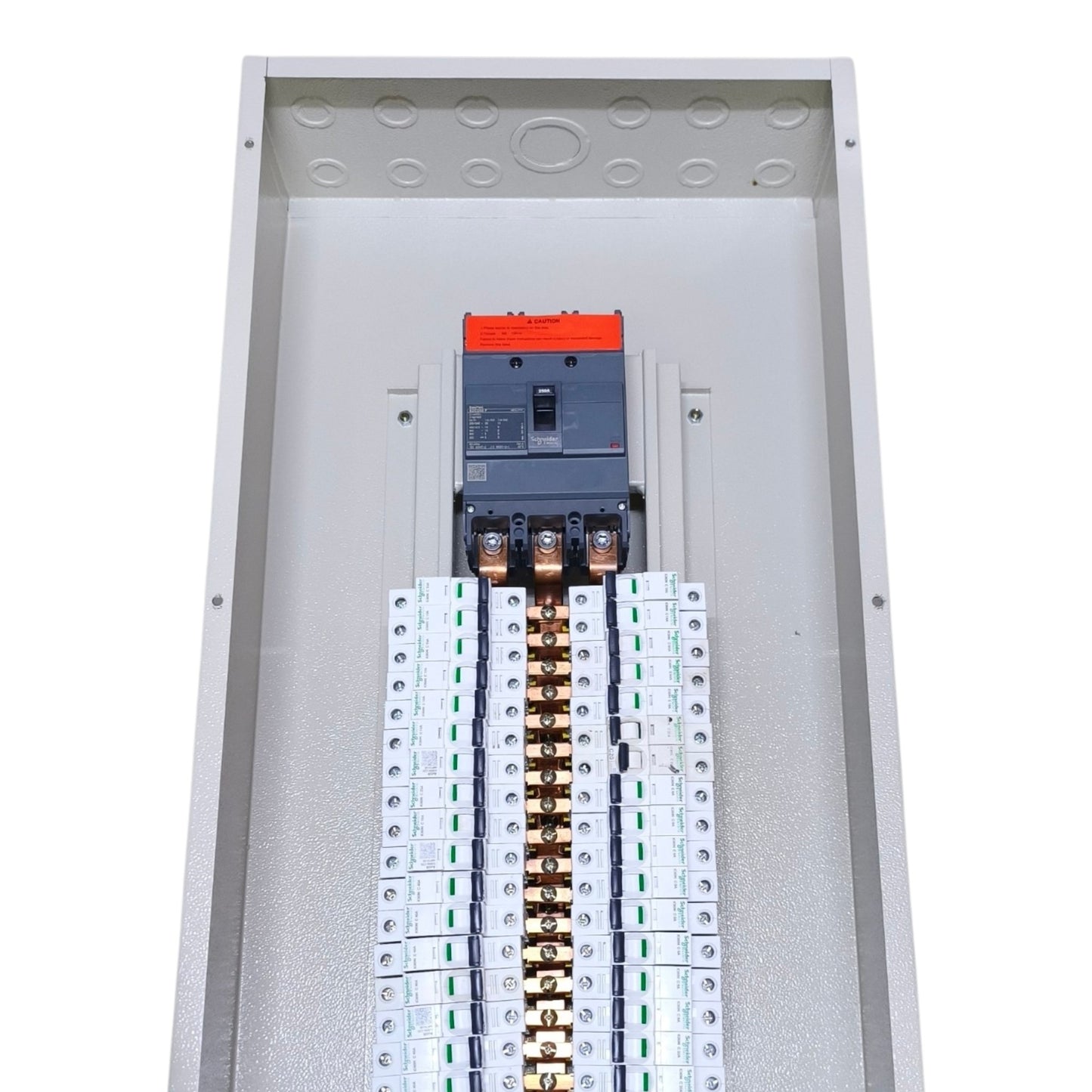 Panel Board Only Schneider Breaker Main EZC250F 250AF 3 Pole MCCB 38 Branches 1 Pole IC60N, 18 Branches 2 Pole, 12 Branches 3 Pole