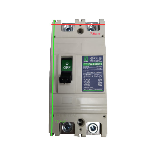Koten 150A Molded Case Circuit Breaker 25KAIC 250V Single Phase 2 Pole MCCB Industrial Circuit Breaker PW-250SPS150A2P