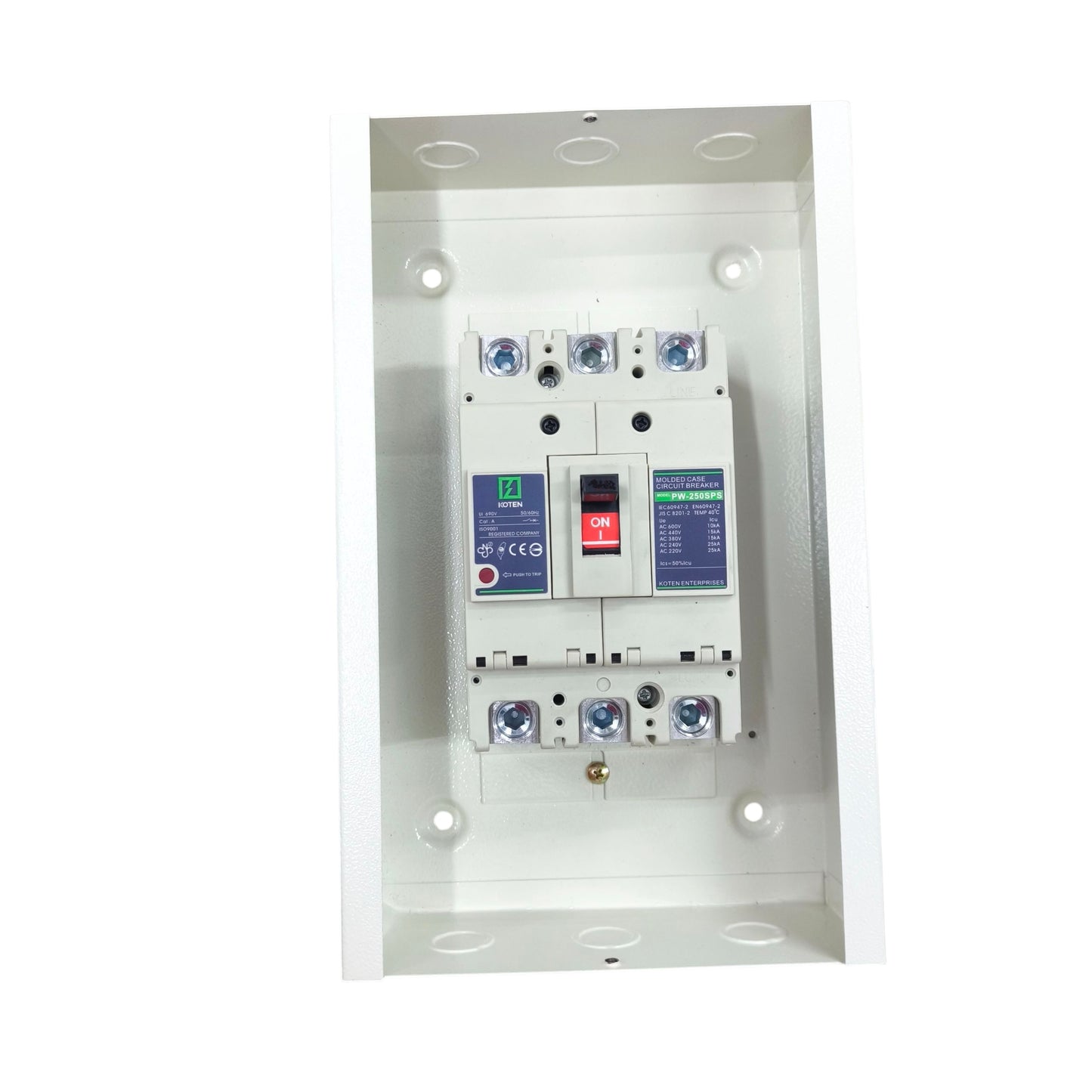 Koten 250A 3P 25KAIC 250V 250AF Industrial Circuit Breaker with Nema 1 Enclosure PW-250SPS3P250