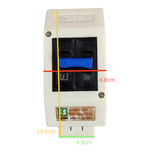 Koten 30A 2 Pole Single Phase Circuit Breaker with Enclosure and Outlet MCB ECB with Universal Outlet KSBS30A2P - photo 2