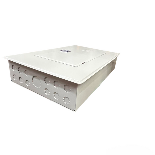 White rectangular box with circular patterns on a white background Koten 4 Branches Panel Board Main 250SPS 2Pole for 2 Pole Bolt On Circuit Breaker PB250SP2P4B Electx Electrical Supply