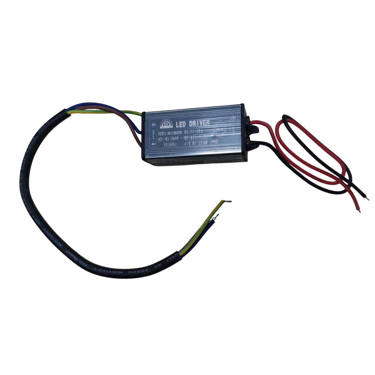 LED driver with wires on a white background