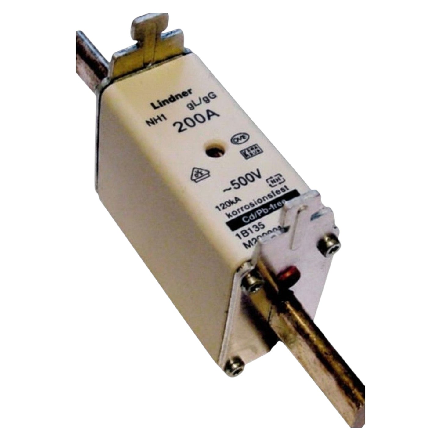Electrical component with 'Lindner' branding on a white background