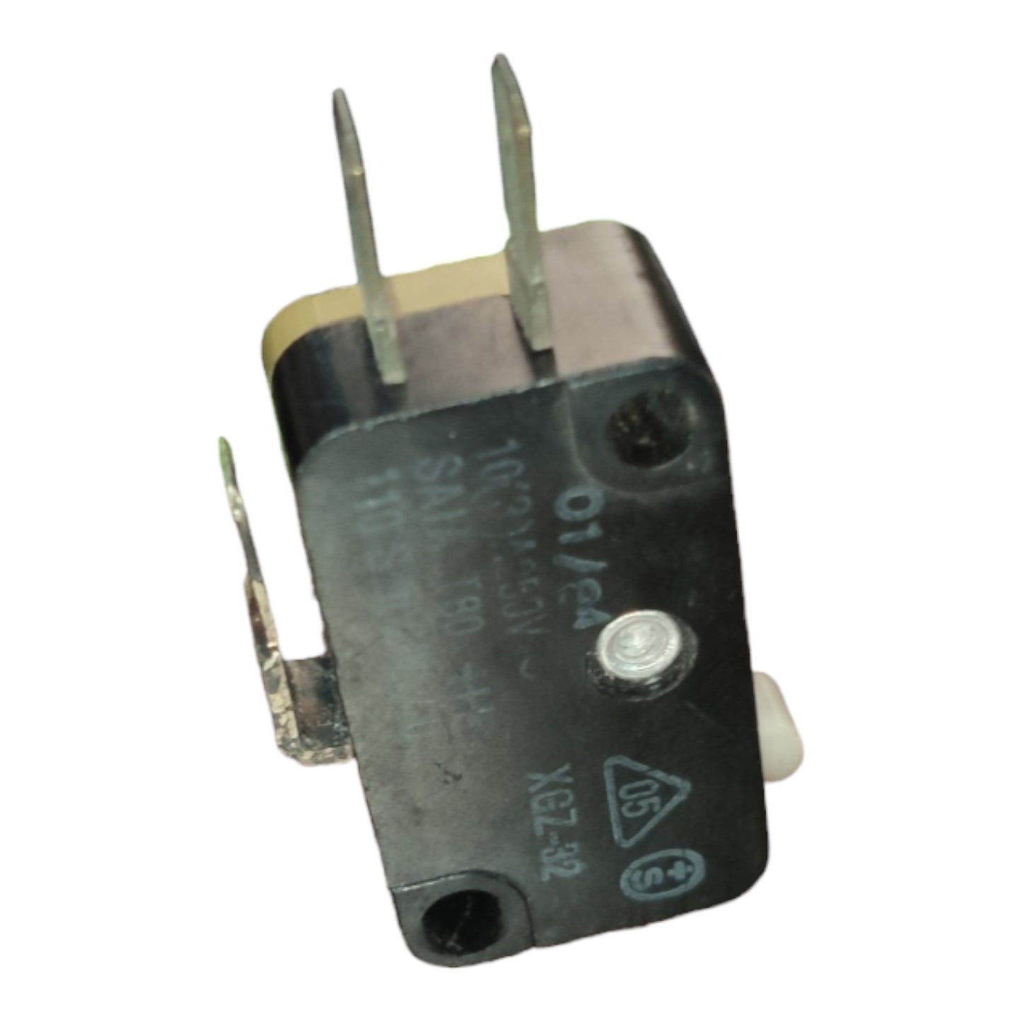 Mechanical switch component on a white background