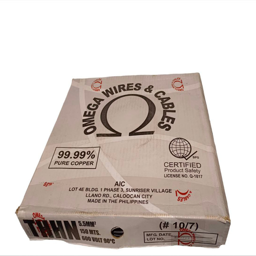 Omega 10 AWG electrical wire roll THHN Stranded with 99.99% pure copper for reliable electrical connections