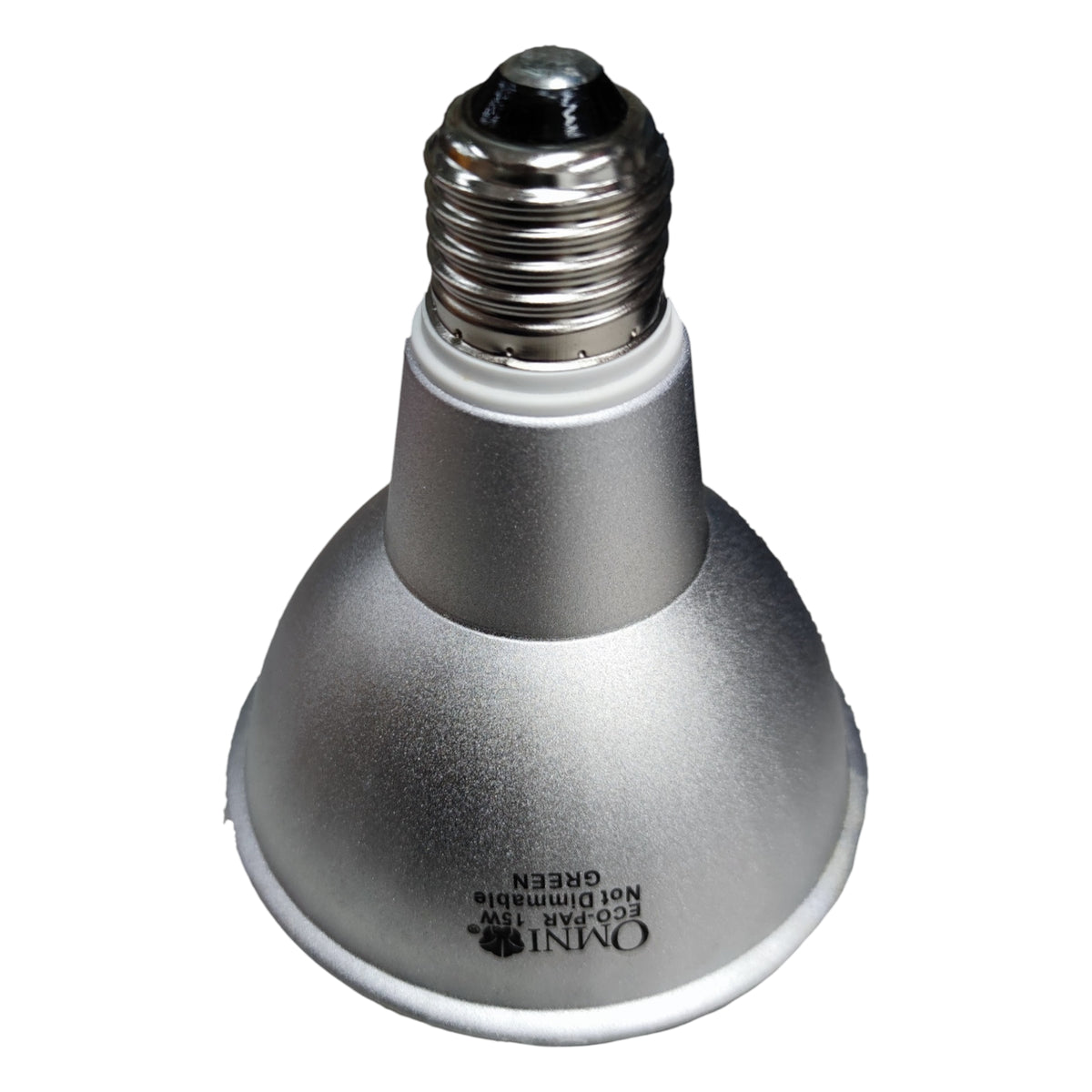 Silver light bulb on a white background