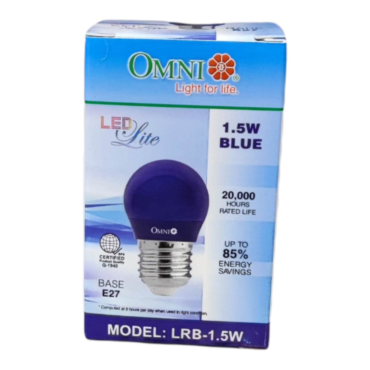 Omni 1.5W LED Lamp Colored Round Bulb E27 220V Blue Green Red Yellow