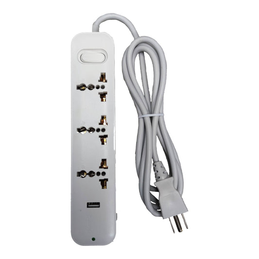 Omni 3 Gang Extension Cord With USB Outlet Universal Outlet and USB with 1 Main Switch 2500W 2.1A USB 5V USB-301-PK - photo 2