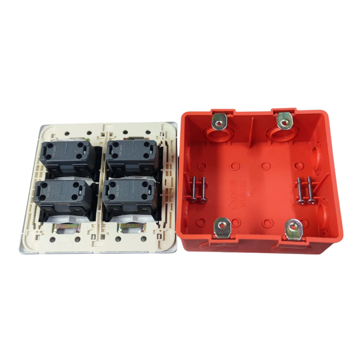 Omni 4 Gang 1 Way Switch 16A 250V Designer Series Graphite DWP-116+DWS-313X4(DG)+WUB-002