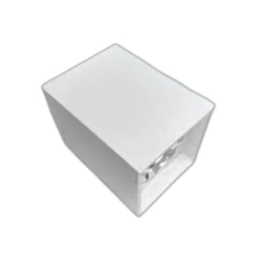 A square white glass container or box with a transparent lid, shown at an angle on a plain white background.