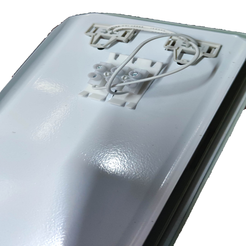 Opple weatherproof LED fluorescent fixture with durable design for outdoor lighting applications