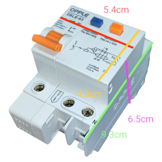 Electrical switch with dimensions labeled on a white background