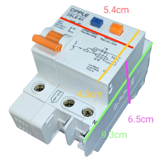 Electrical switch with dimensions labeled on a white background