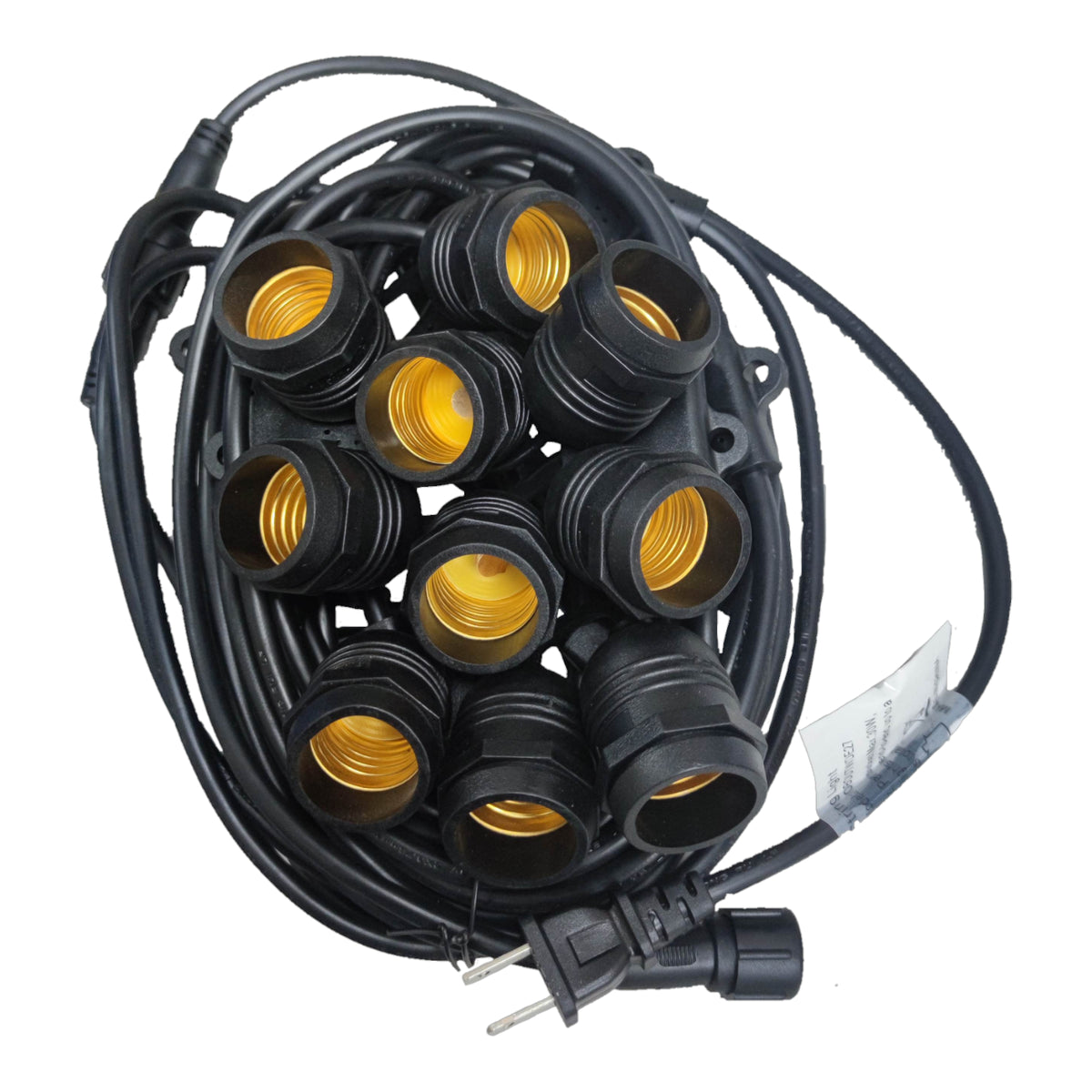 Orbik 30ft Outdoor String Lights E27 1W LED Warm White 10 Sockets Weather Proof