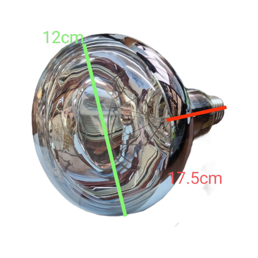 Cylindrical metallic object with measurements on a white background