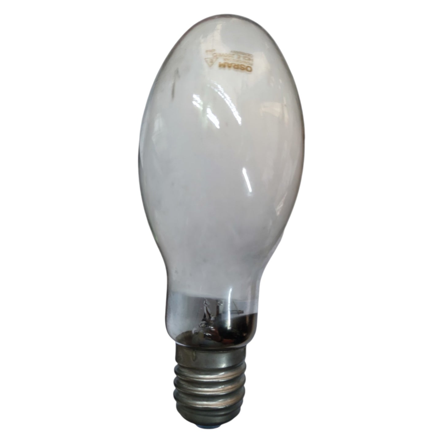 Clear light bulb on a white background