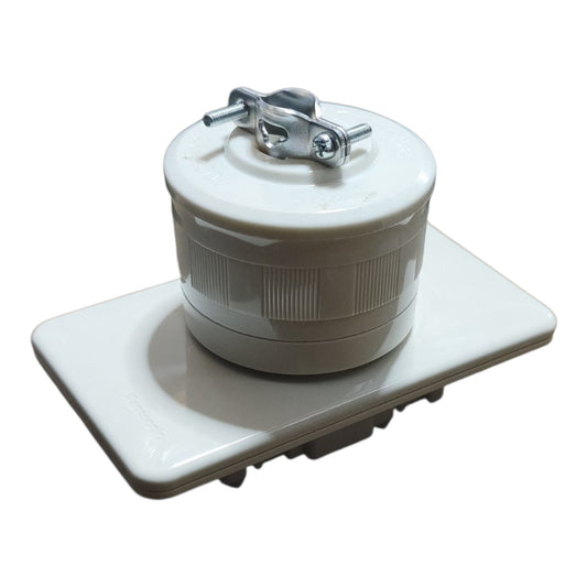 Panasonic 30A Twist Lock Set Outlet with Plate and Plug 3P+E (4P) 250V Twistlock (NEMA L6 White WF2430/WNF6254W-8/WF6430B Electx Electrical SUpply