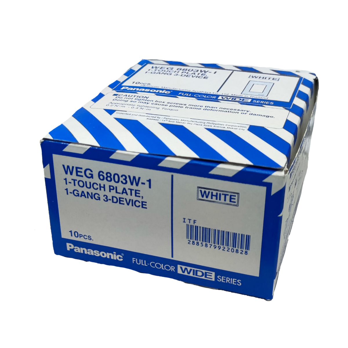 Panasonic 3 gang plate wide series white boxed WEG 6803W 1 touch 1 gang 3 device 10 pcs packaging