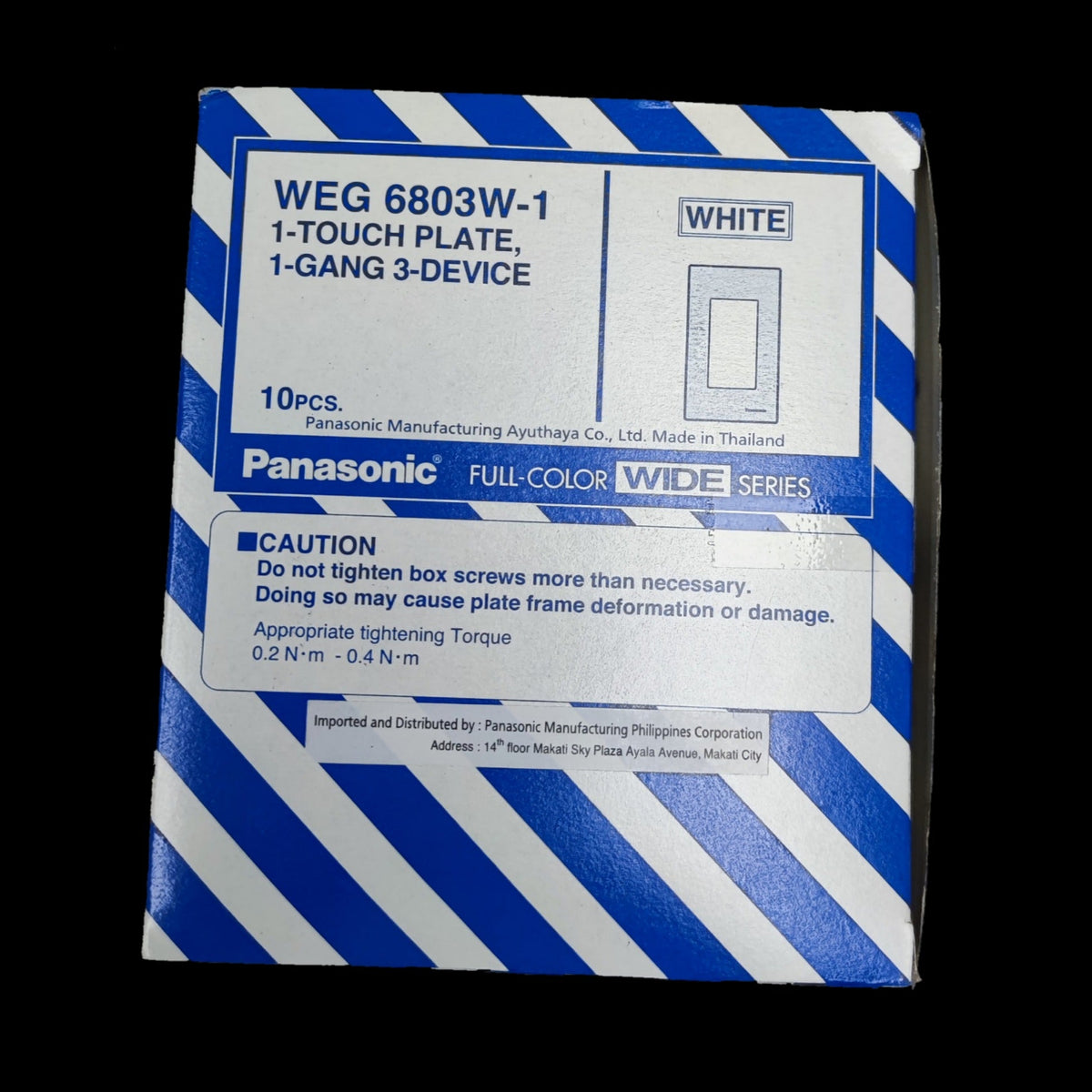 Panasonic 3 gang plate wide series white boxed 1 touch 1 gang 3 device wall switch plate