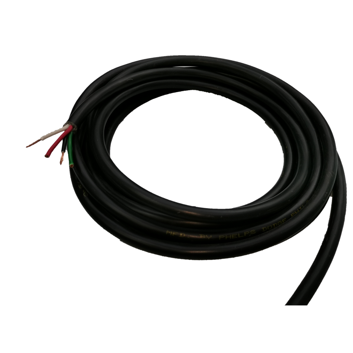 Phelps Dodge Royal Cord AWG 10 4 Core - Per Meter featuring durable black insulation and color-coded wires