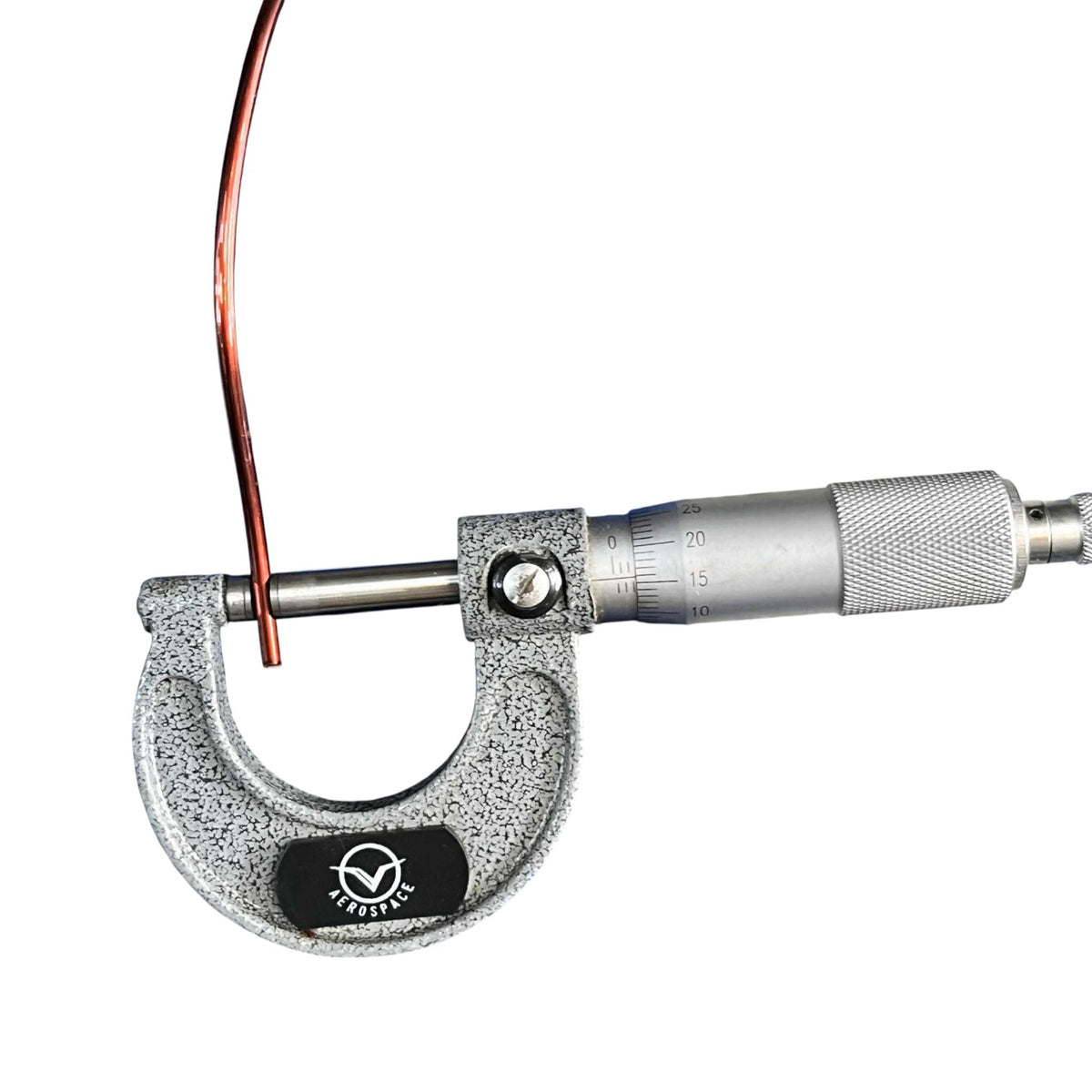 Micrometer with a white background