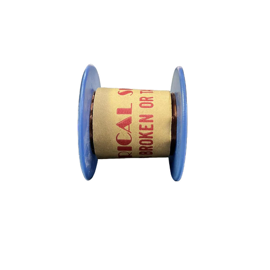 Spool of thread with a blue plastic casing on a white background Philflex 300 Grams Magnet Wire AWG 26 Enameled Copper Wire 0.40mm Heavy Formix Approx 247.93 Meters Per Roll Electx Electrical Supply