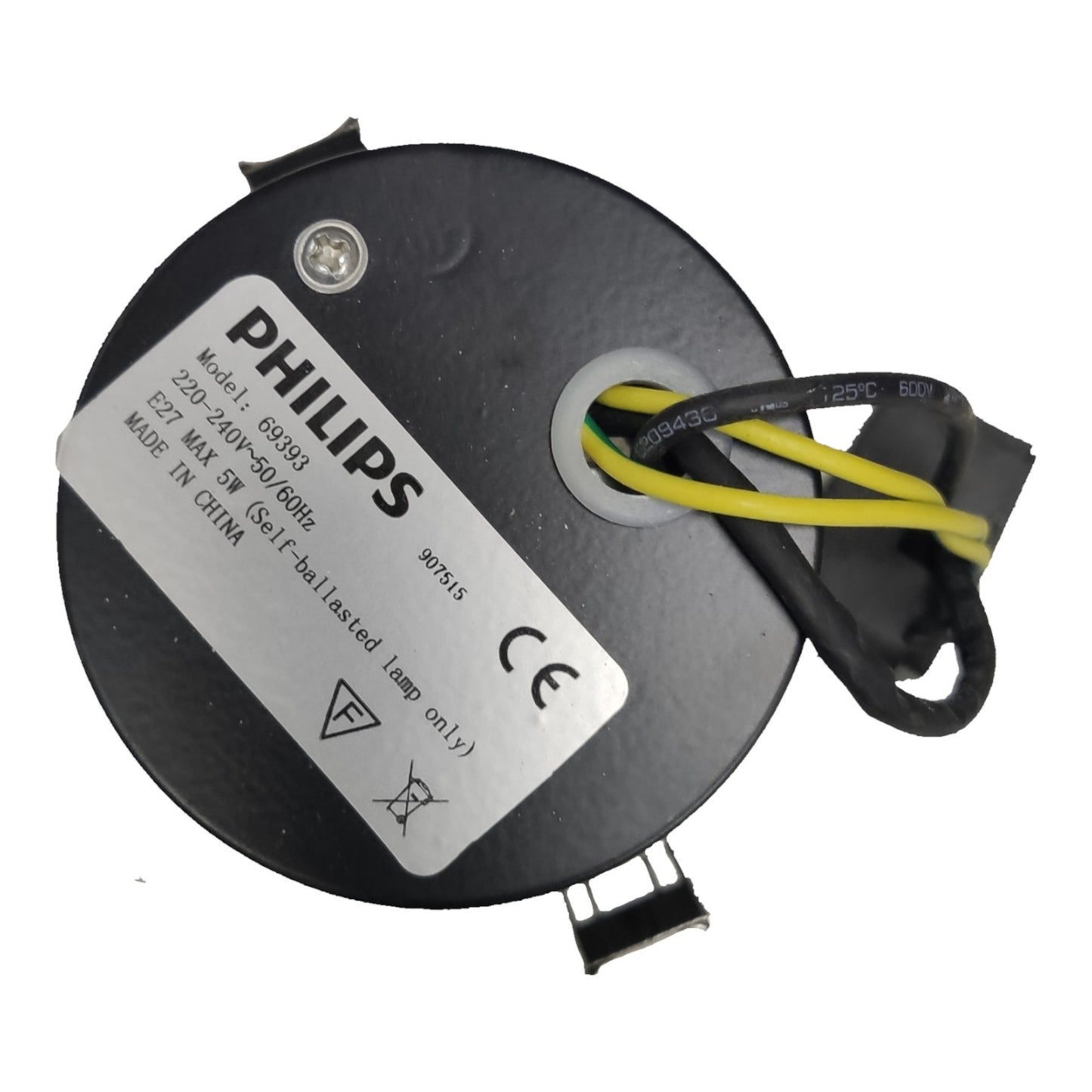 Philips lamp holder with wiring on a white background