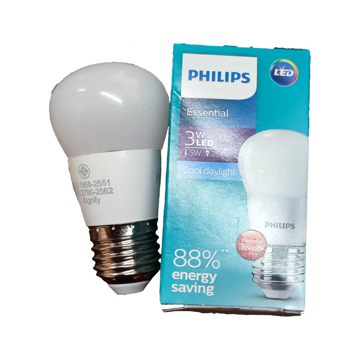 Philips 3W LED bulb E27 daylight for energy-saving lighting solutions in any room