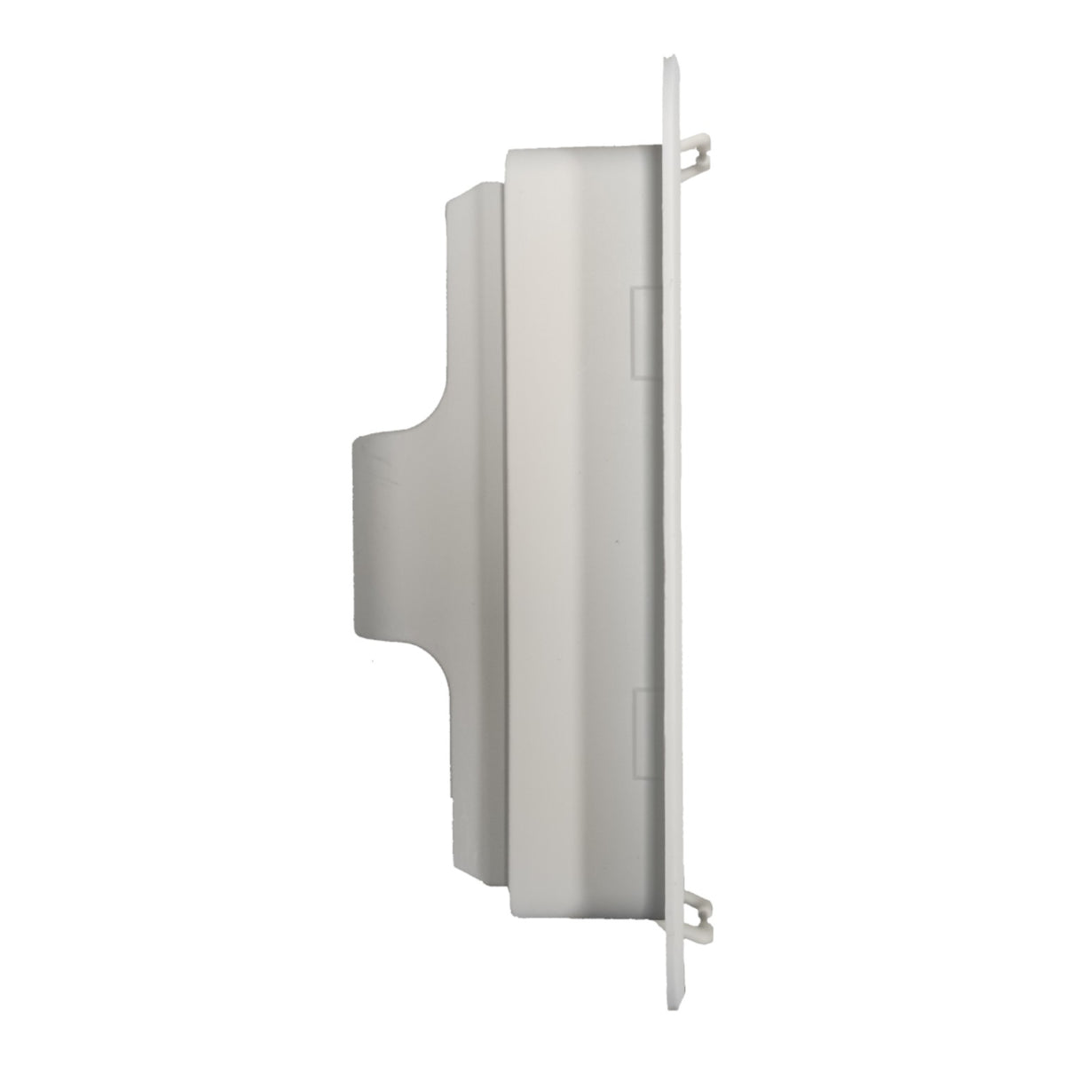 Metallic doorbell cover on a white background