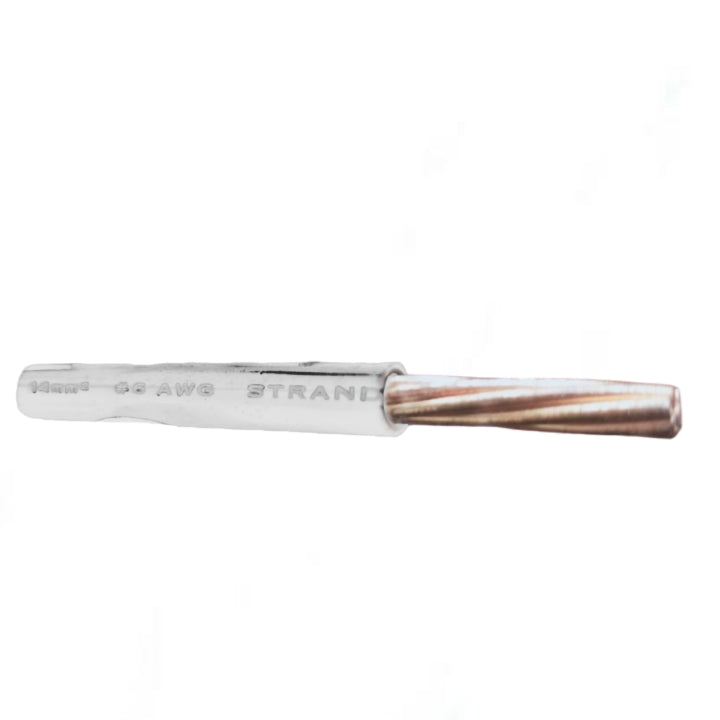 Phelps Dodge THHN Stranded Wire AWG 6 - White with copper conductor and insulation for electrical applications