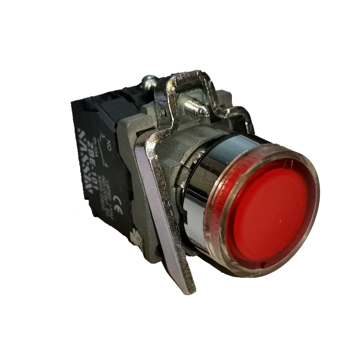Sassin metal push button with indicator light designed for easy activation and visibility in control panels
