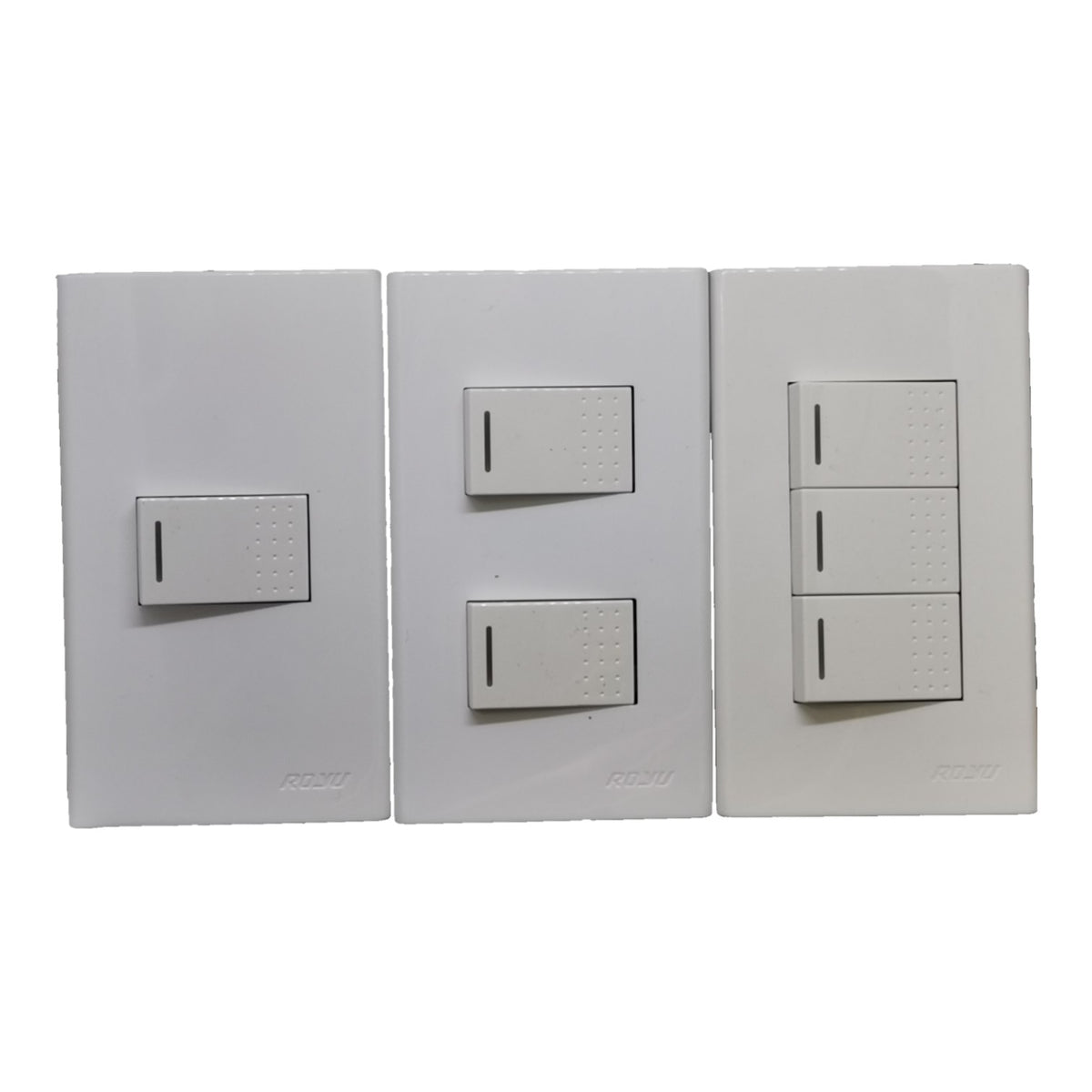 Royu 2 Gang 1 Way Switch with Plate Cover Wide Series 10A 250V RWP2/2XRWS1-A