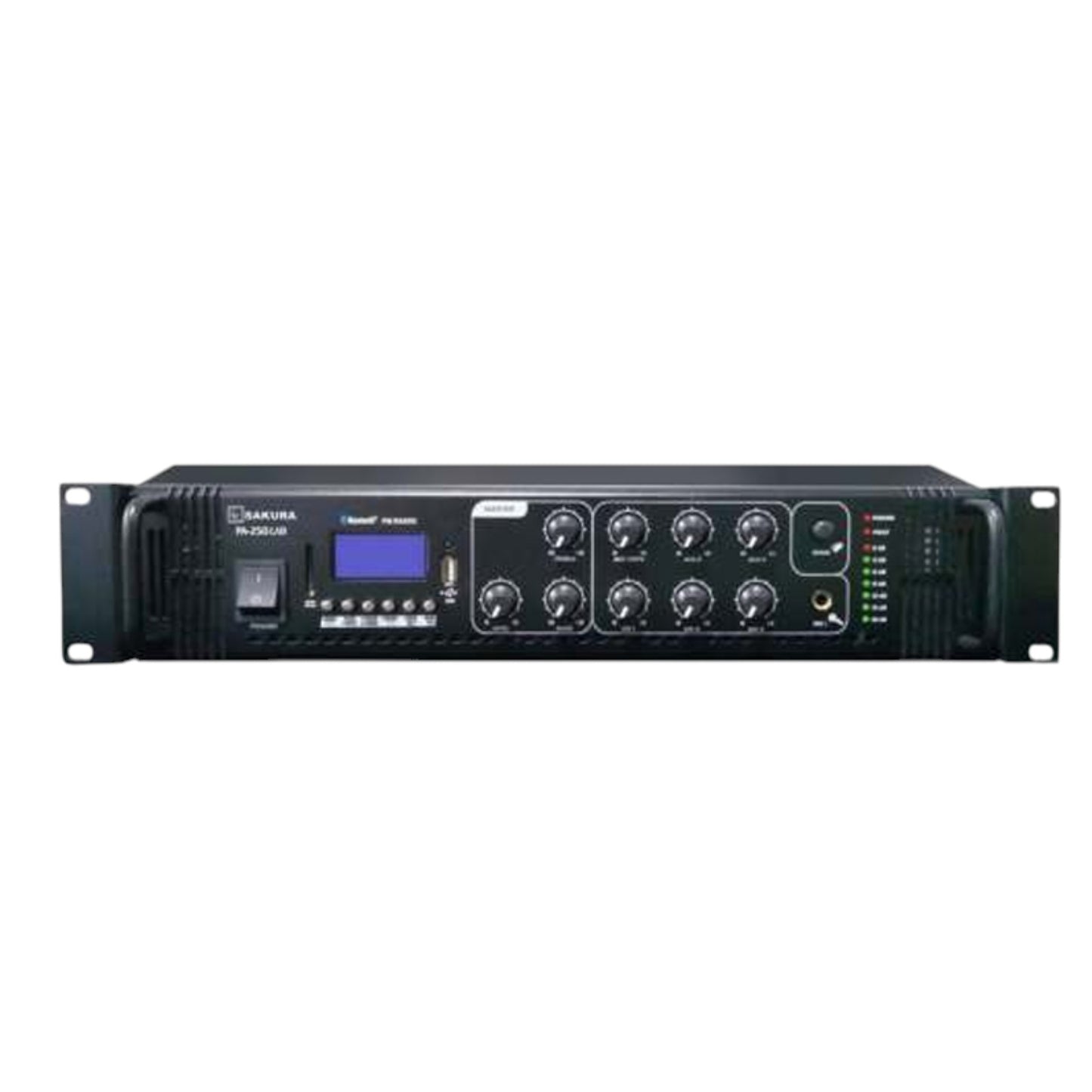 Sakura 250W Public Address Amplifier 220V PA-250UB Bluetooth USB/SD Port FM Tuner Built-in Chime 3 Microphone Input
