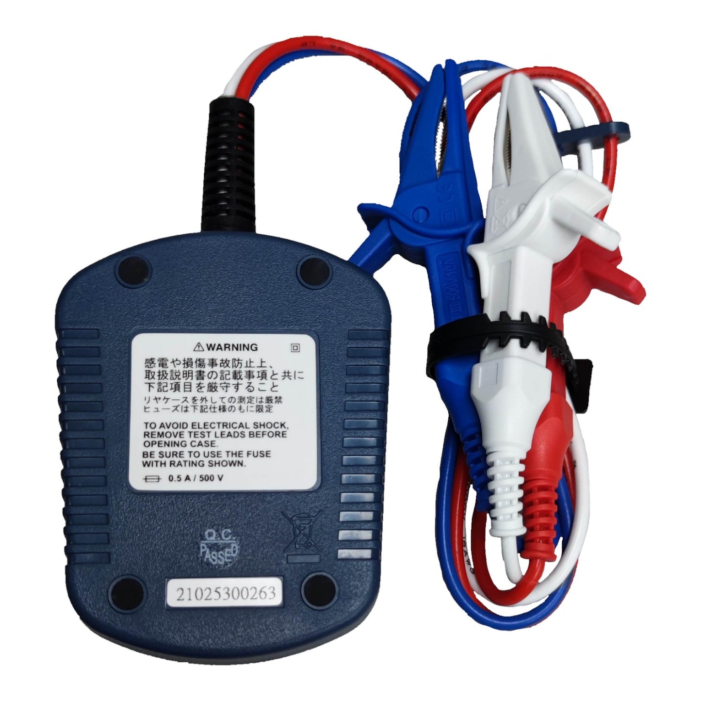 Blue jump starter with red, white, and blue cables on a white background Sanwa Phase Detector KS1 3-Phase Sequence Tester Electx Electrical Supply