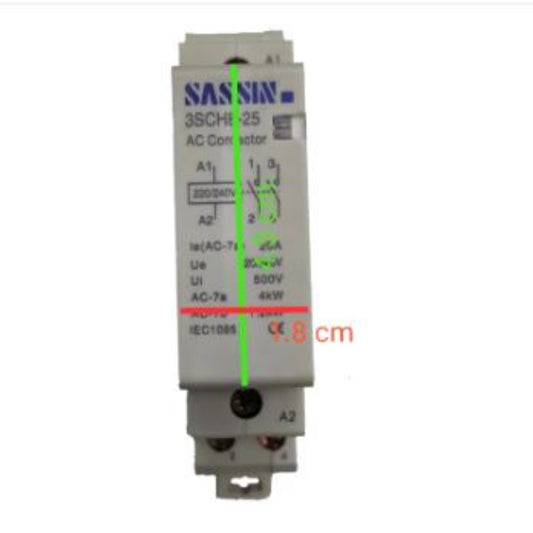 Sassin Miniature Contactor 20A 220V 2NO ( 1 Module DIN Rail Type) 3SCH8-25/2P20A