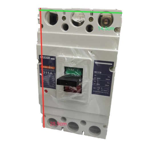 Sassin 315A 3P 50KAIC 220V Industrial Circuit Breaker 3 Phase MCCB Molded Case Circuit Breaker 3SM8-400L-315A Electx Electrical Supply