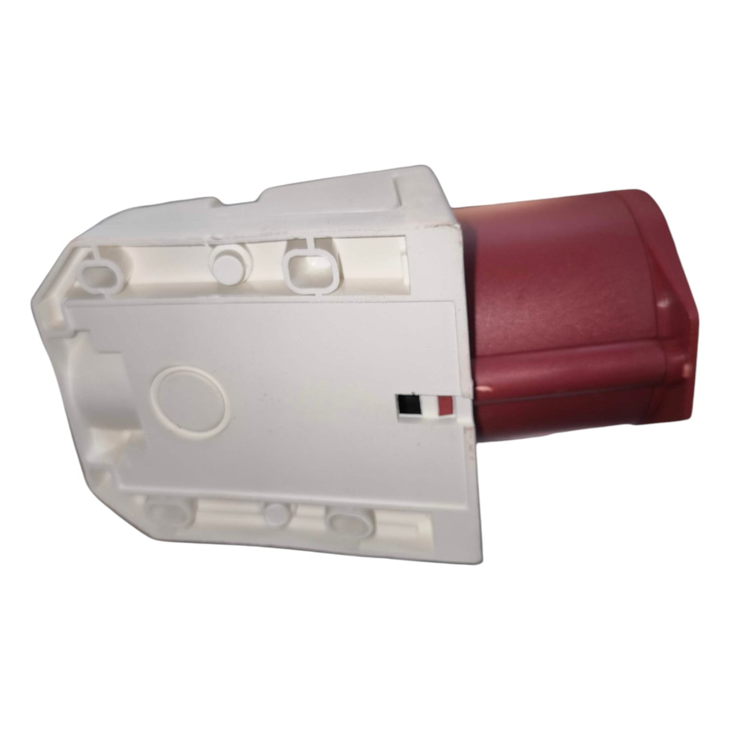 Mechanical component with red and white colors on a white background