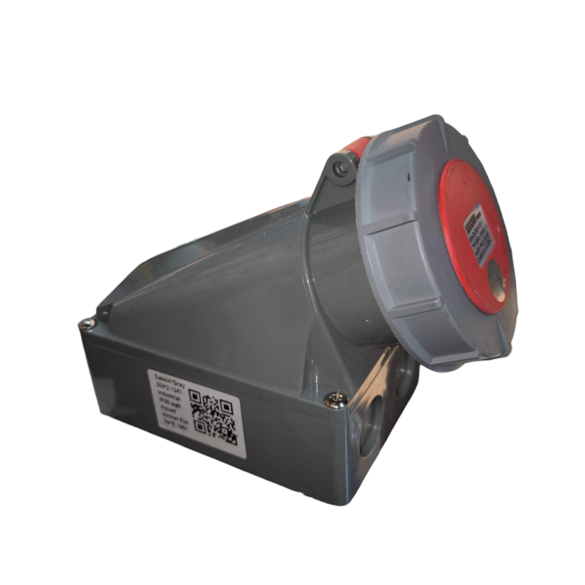 Sassin 4 Pins Industrial Outlet Wall Type power socket with grey and red durable casing