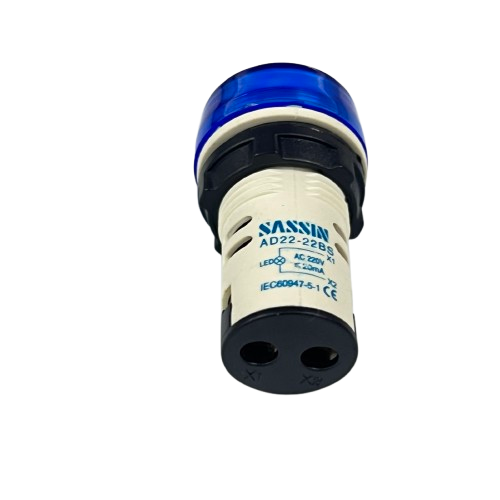 Sassin LED Indicator Lamp 22mm 220V AC, Pilot Lamp BLUE