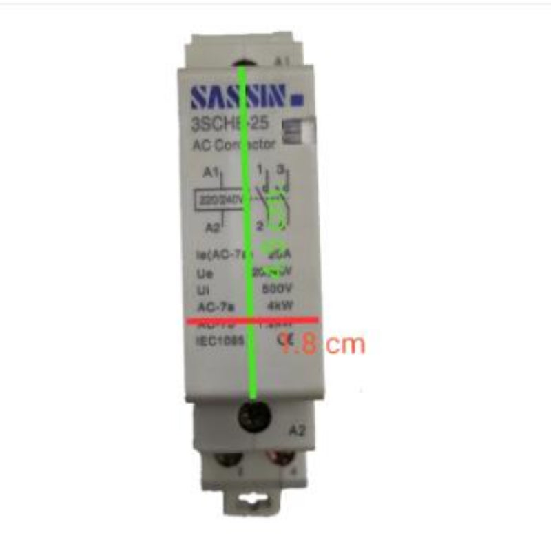 Sassin 20A 220V Miniature Contactor 2NO DIN Rail Type