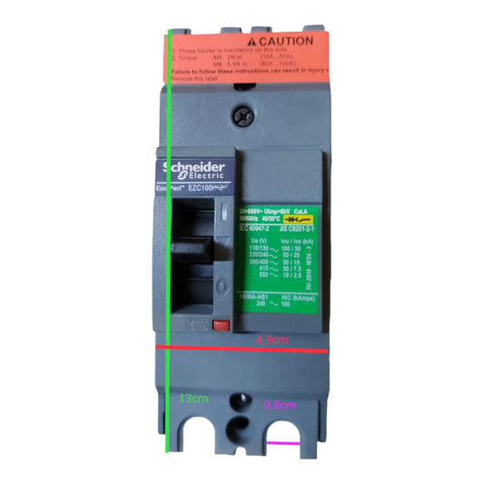Schneider 25A 2 Pole 25KAIC 250V MCCB EasyPact EZC100H2025 I Electx Electrical Supply