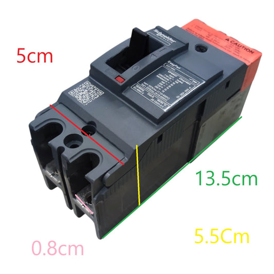 Schneider 75A 2 Pole Breaker Industrial Easy Pact Single Phase Industrial Circuit Breaker 25KAIC 250V MCCB EZC100H2075 I Electx Electrical Supply