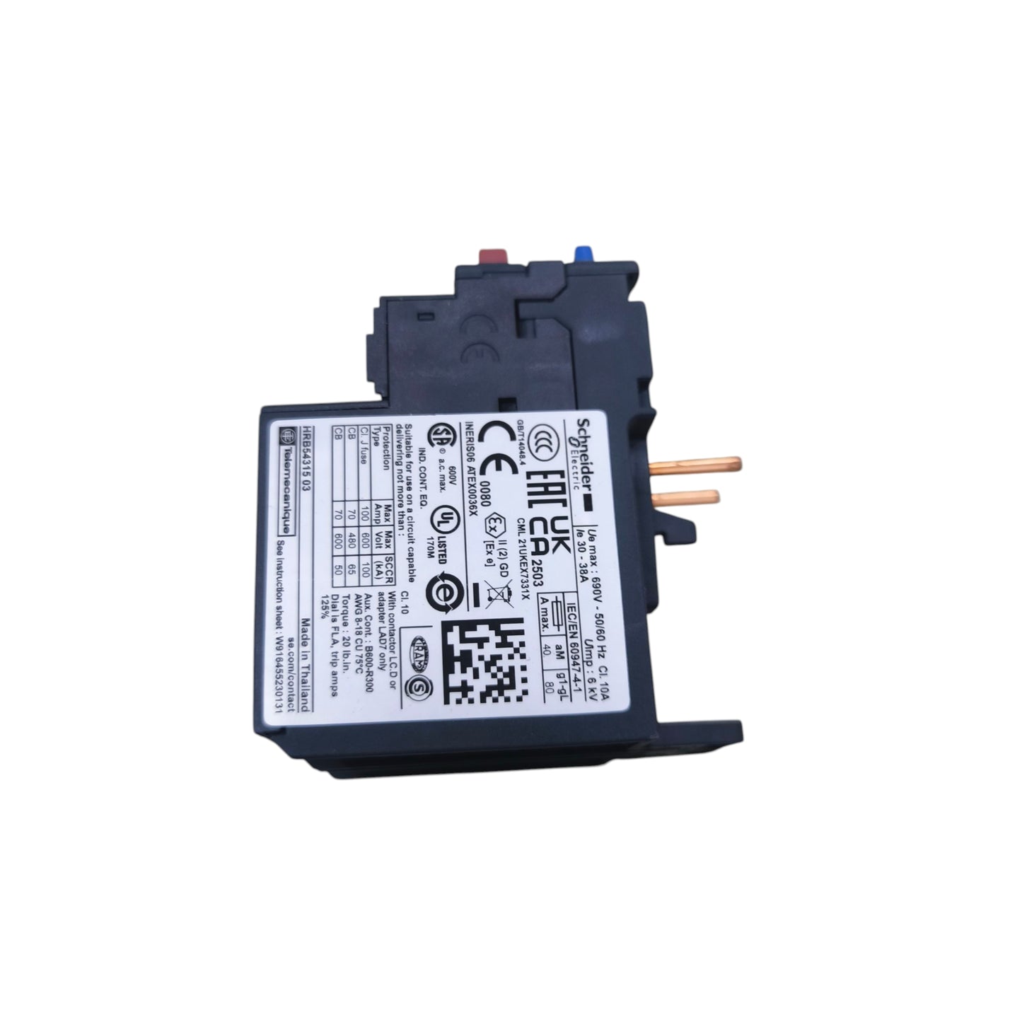 Schneider Thermal Overload Relay 30-38A Overload Relay LRD35