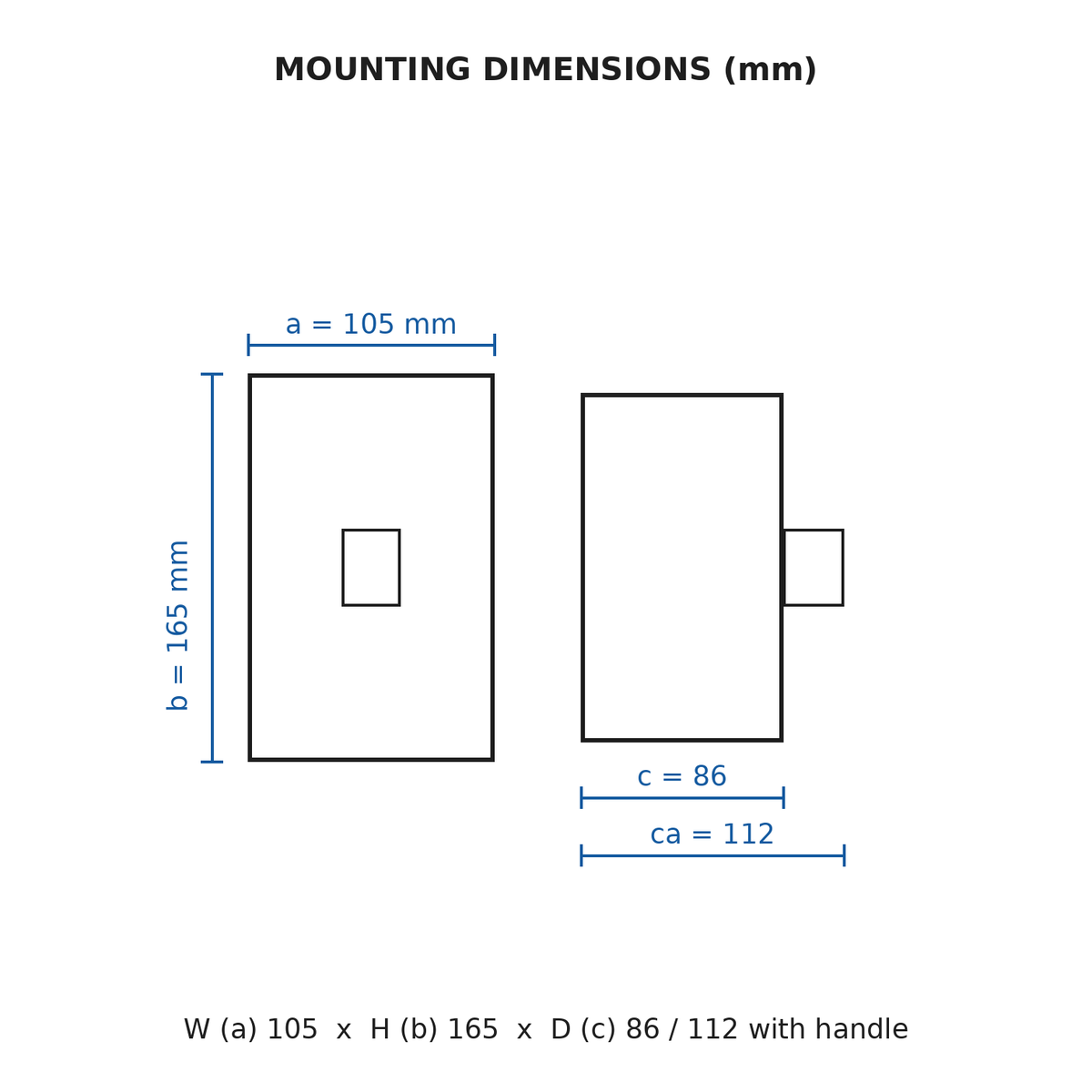 Shihlin MCCB mounting dimensions 105 x 165 x 86 x 112 mm - Electx Electrical Supply