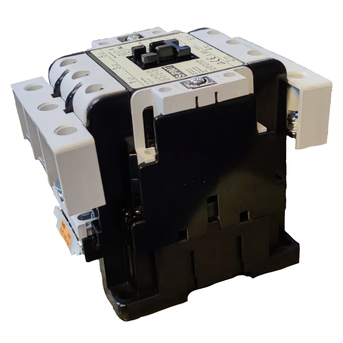 Electrical contactor on a white background
