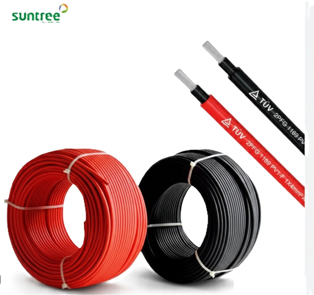 Suntree Single Core DC Solar Cable 1500V 1 x 4mm² 100m/roll Black