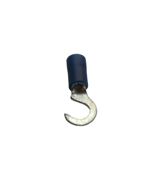 Blue insulated Terminal Lugs Hook Type for electrical circuitry and wiring connections